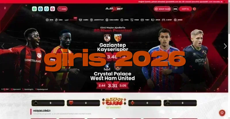 Ajaxbet ana sayfa görünümü
