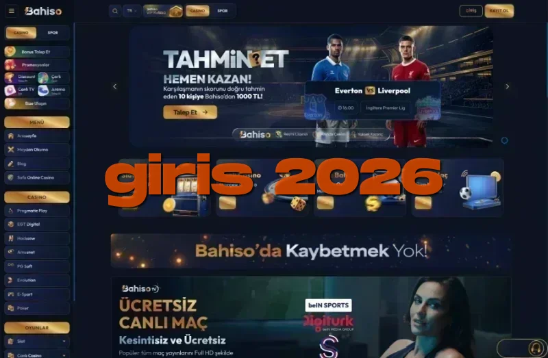 Bahiso ana sayfa görünümü