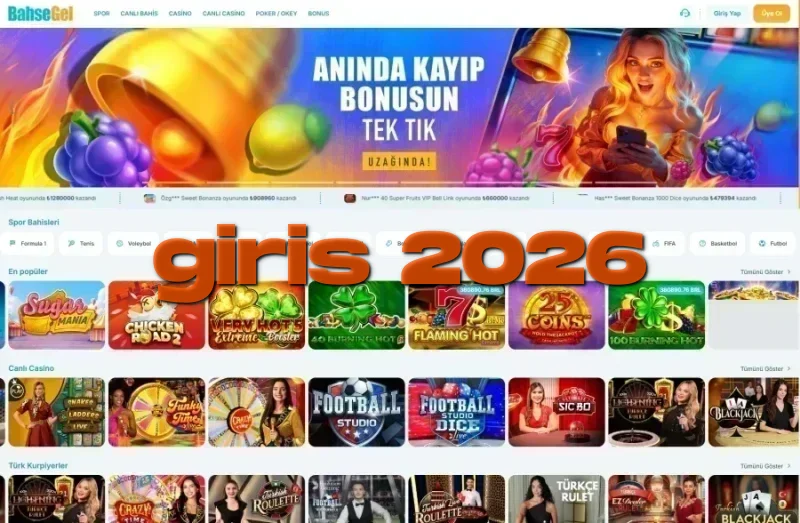 Bahsegel ana sayfa görünümü