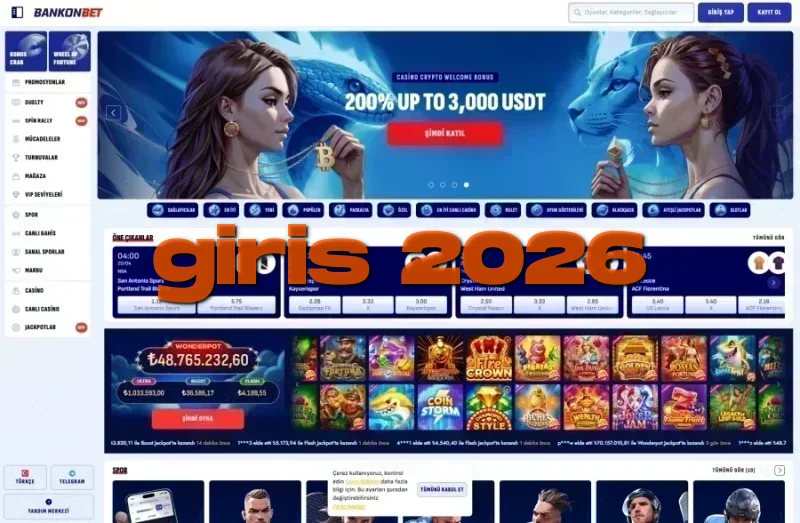 Bankonbet ana sayfa görünümü