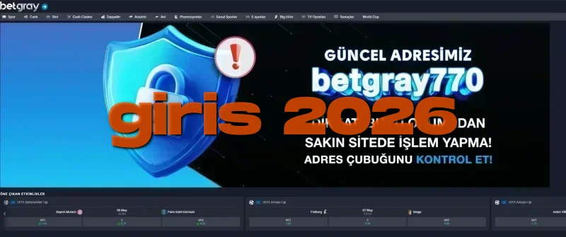 Betgray ana sayfa görünümü