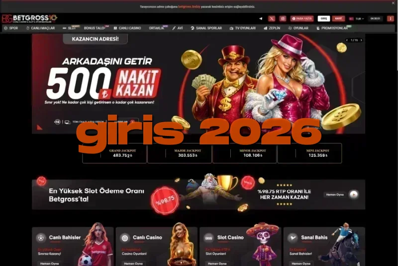 Betgross ana sayfa görünümü