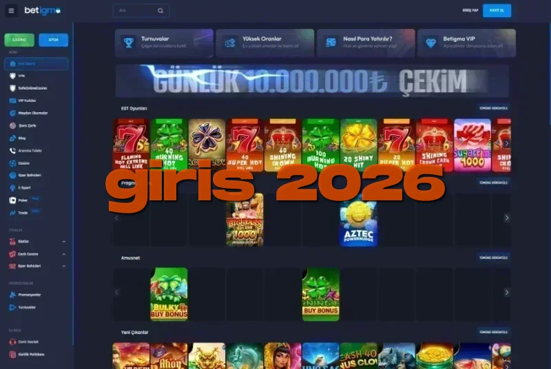 Betigma ana sayfa görünümü