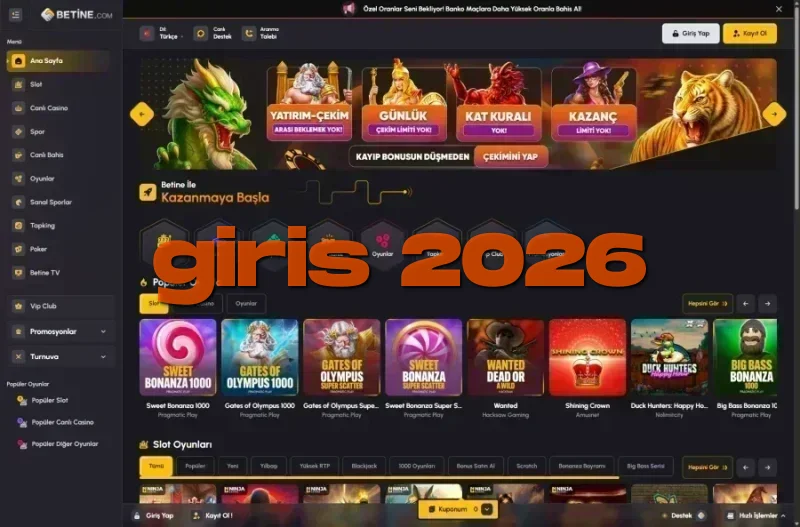 Betine ana sayfa görünümü