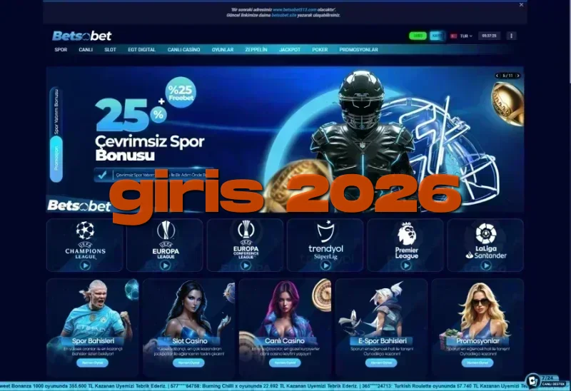 Betsobet ana sayfa görünümü