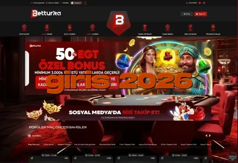 Betturka ana sayfa görünümü