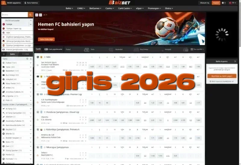 Bizbet ana sayfa görünümü