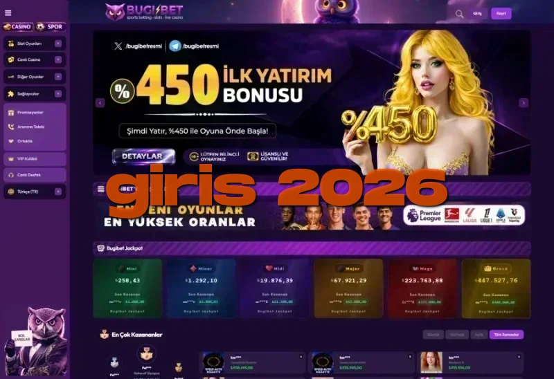 Bugibet ana sayfa görünümü