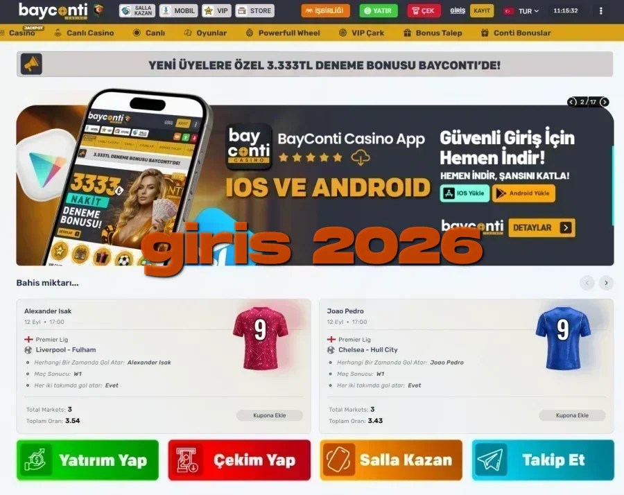 Byconti Casino ana sayfa görünümü