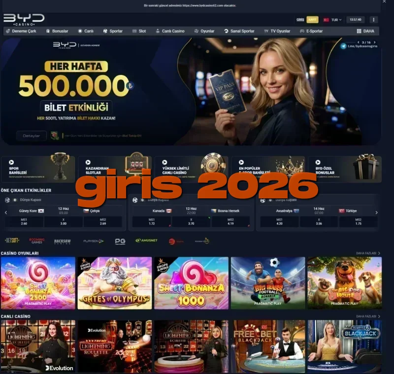 BYD Casino ana sayfa görünümü