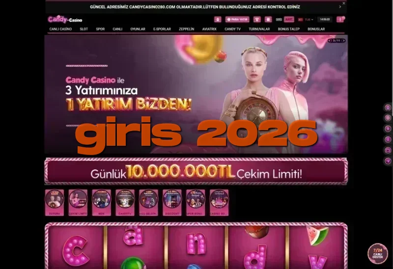 Candy Casino ana sayfa görünümü