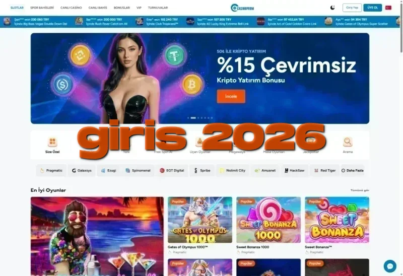 Casinoprom ana sayfa görünümü
