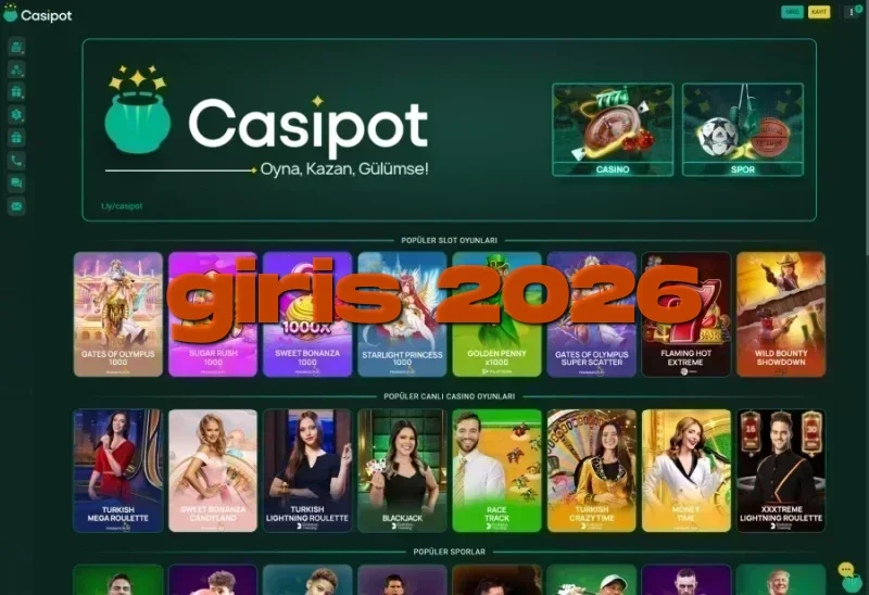 Casipot ana sayfa görünümü