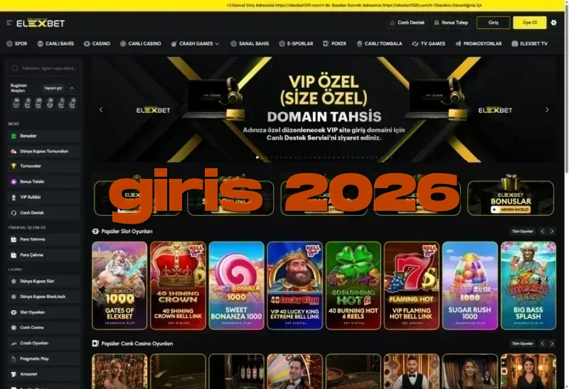 Elexbet ana sayfa görünümü