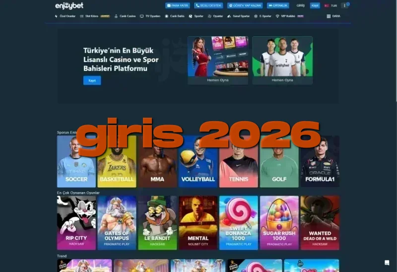 Enjoybet ana sayfa görünümü
