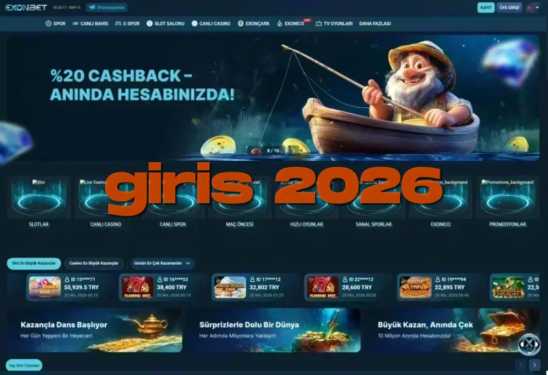 Exonbet ana sayfa görünümü