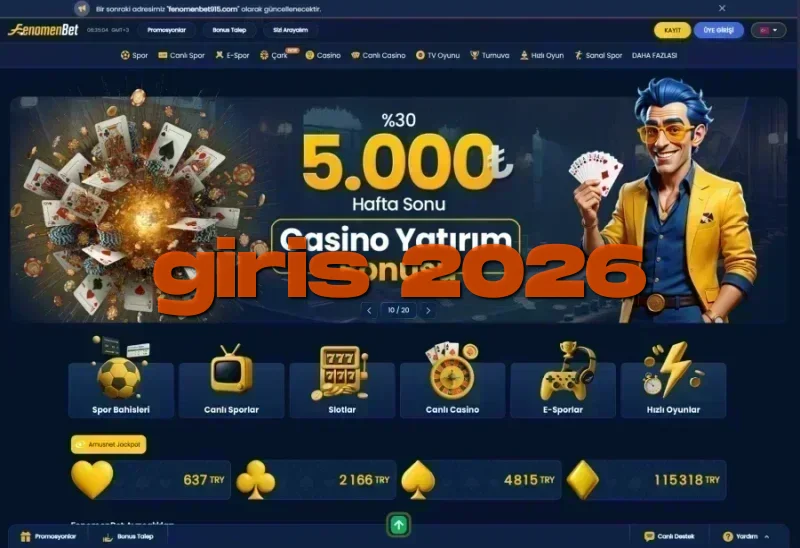 Fenomenbet ana sayfa görünümü