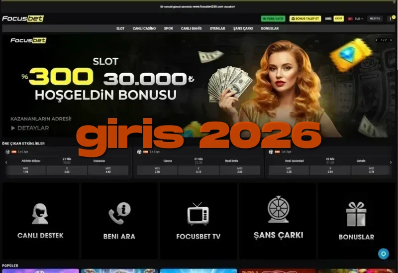 Focusbet ana sayfa görünümü