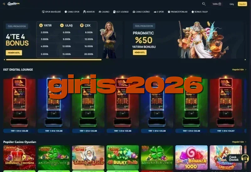 Gambleron ana sayfa görünümü