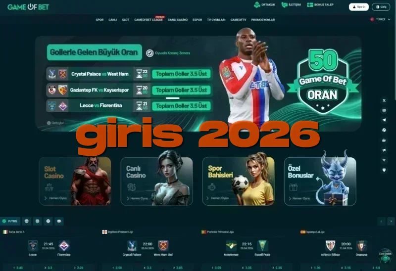 GameOfBet ana sayfa görünümü
