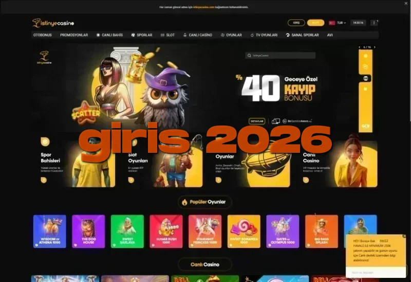 İstinye Casino ana sayfa görünümü