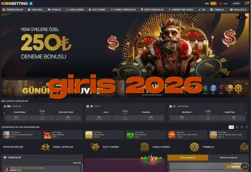 Kingbetting ana sayfa görünümü