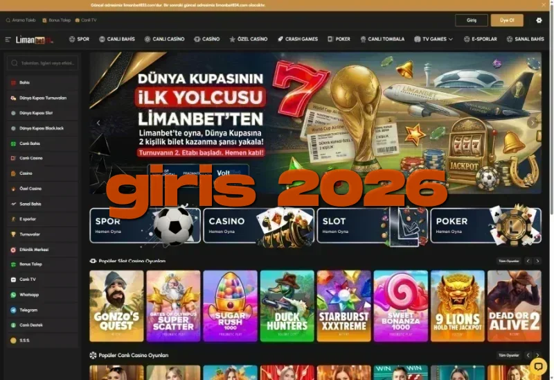 Limanbet ana sayfa görünümü