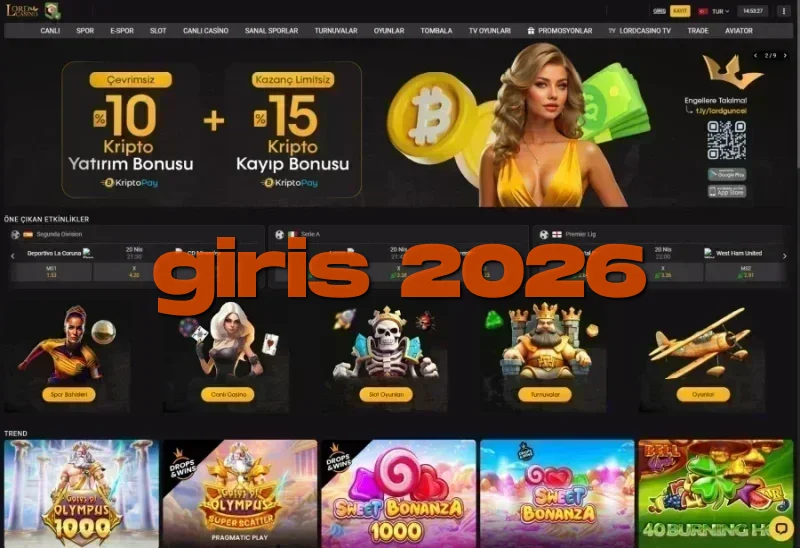 Lordcasino ana sayfa görünümü