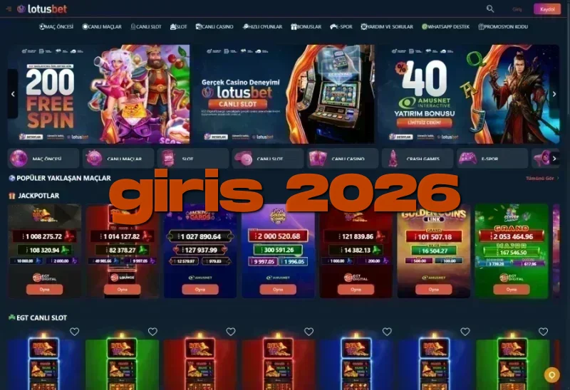 Lotusbet ana sayfa görünümü