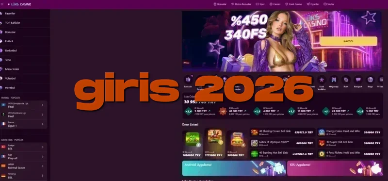 Lüks Casino ana sayfa görünümü