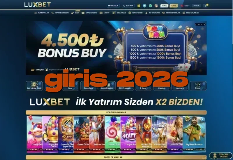 Luxbet ana sayfa görünümü