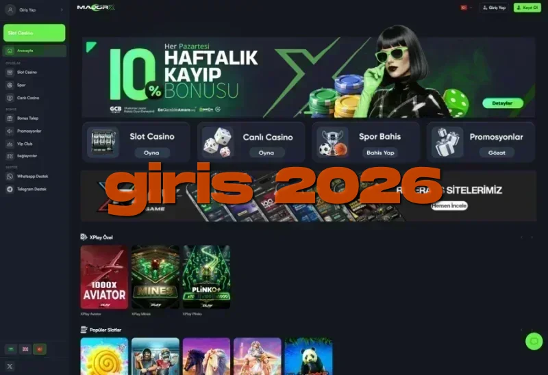 MajorX ana sayfa görünümü