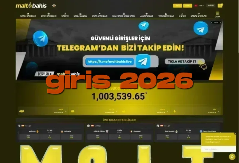 Maltbahis ana sayfa görünümü