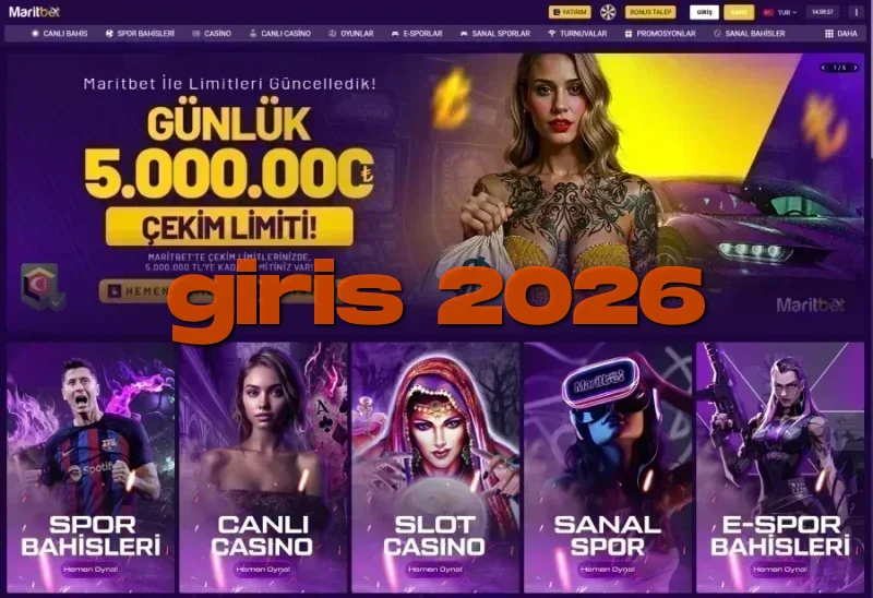 Maritbet ana sayfa görünümü
