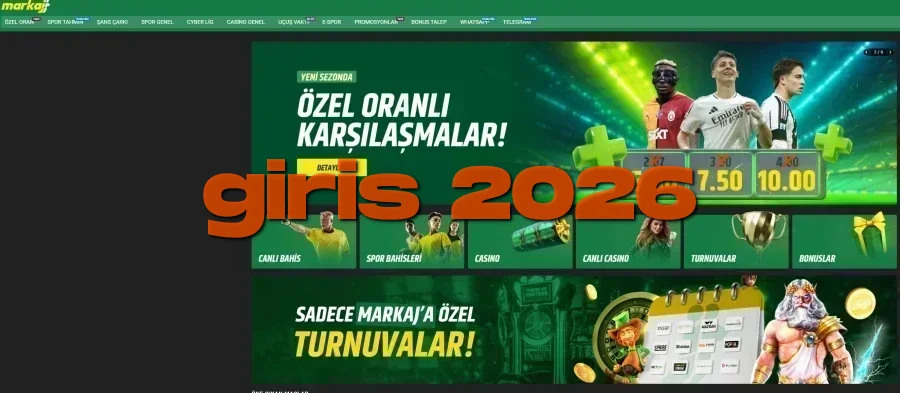Markaj Bet ana sayfa görünümü