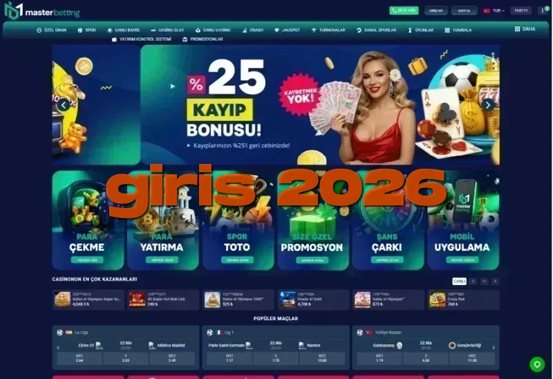 Masterbetting ana sayfa görünümü