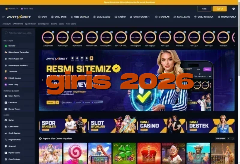 Matixbet ana sayfa görünümü