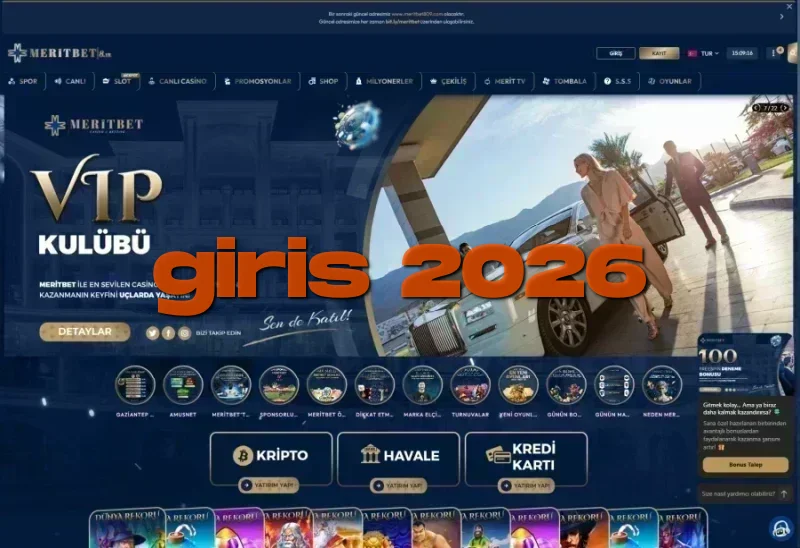 Meritcasino ana sayfa görünümü