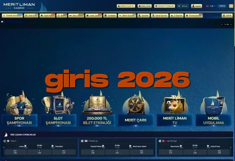 Meritliman Casino ana sayfa görünümü