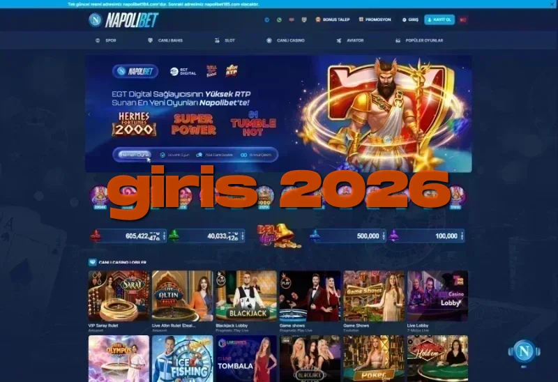 Napolibet ana sayfa görünümü