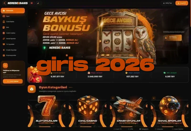 Nerede Bahis ana sayfa görünümü