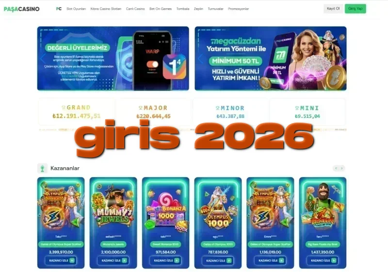 Paşa Casino ana sayfa görünümü