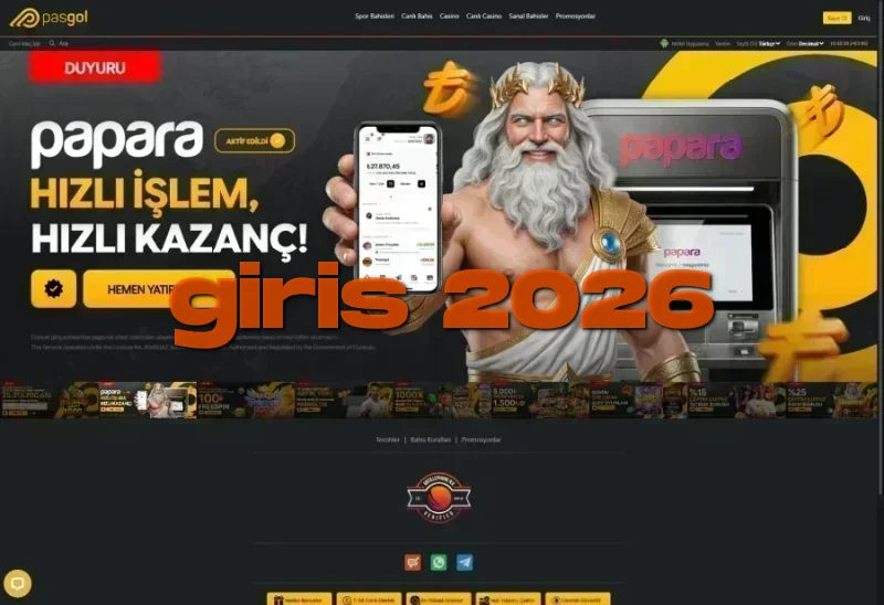 Pasgol ana sayfa görünümü
