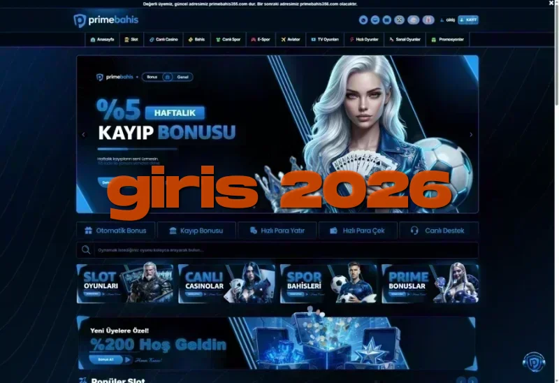 Primebahis ana sayfa görünümü
