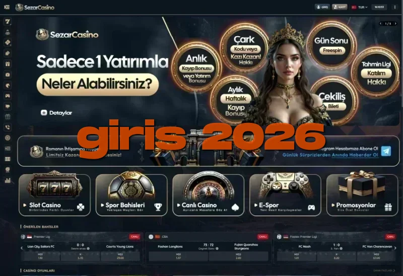 Sezar Casino ana sayfa görünümü