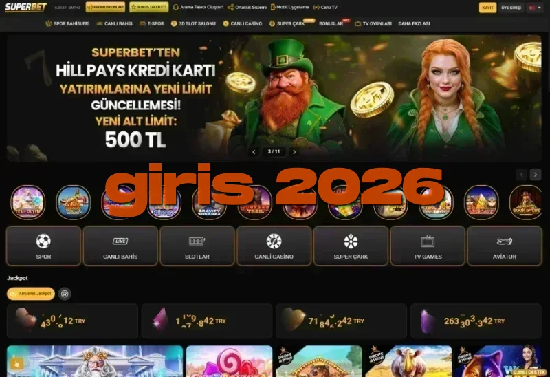 Süperbet ana sayfa görünümü