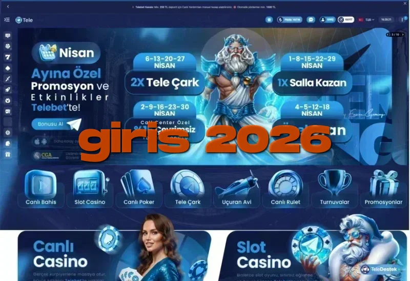 Telebet ana sayfa görünümü