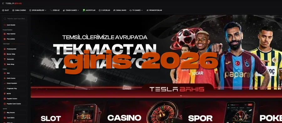 Tesla Bahis ana sayfa görünümü