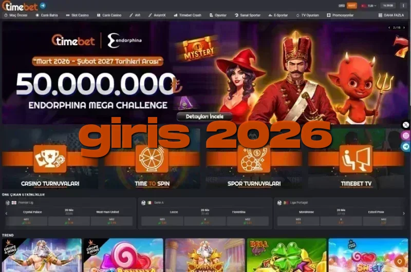 Timebet ana sayfa görünümü