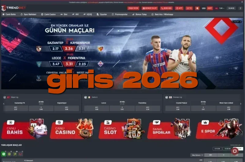 Trendbet ana sayfa görünümü